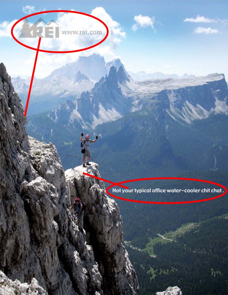 REI ad showing color choices